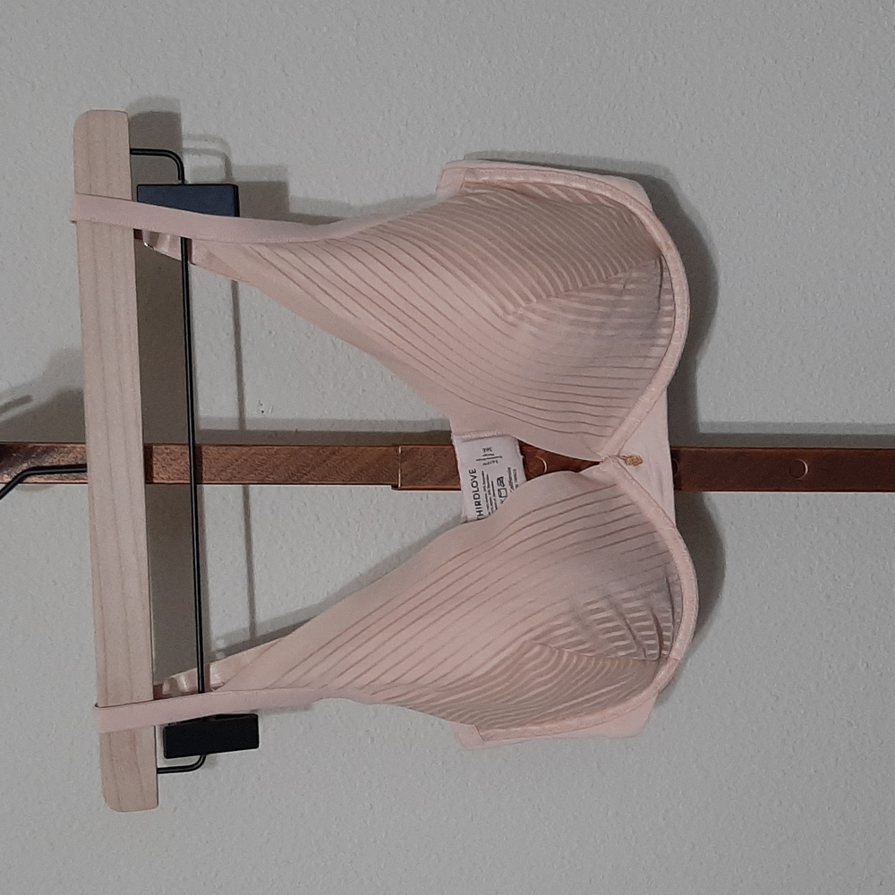 ThirdLove 24/7 Seamless Stripe Plunge Bra 36E Wired